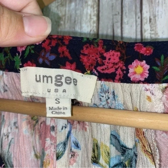 Umgee Hippie Dippie Boho Mixed Print Peasant Dress - Picture 7 of 7